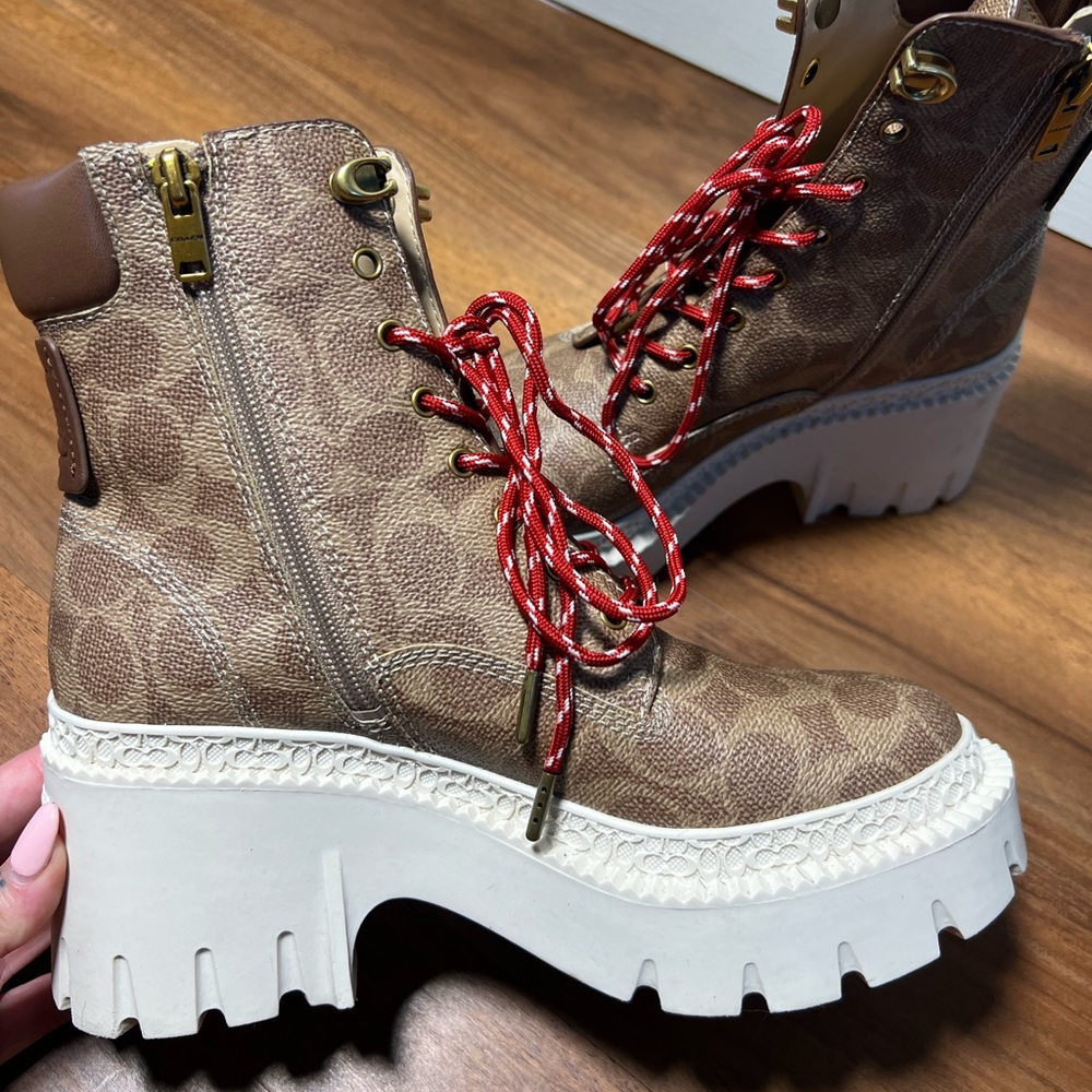 COACH LEATHER HEALED BOOTIES